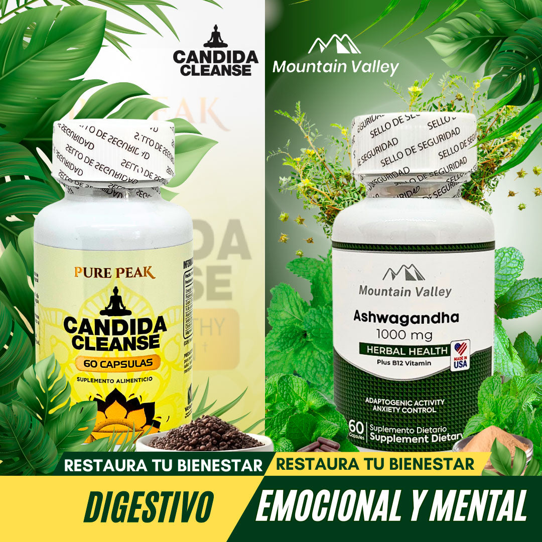 Dúo Bienestar Total | Ashwagandha + Candida en Oferta Chile