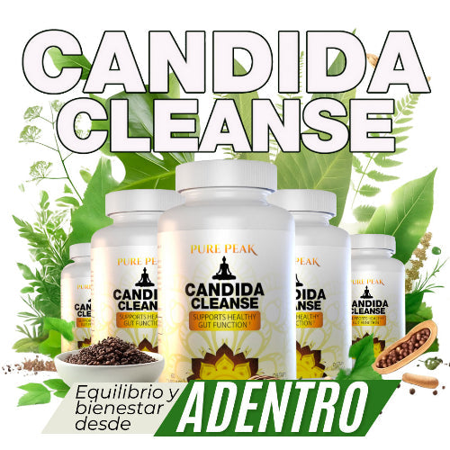 Suplemento Candida Cleanse vista frontal del frasco